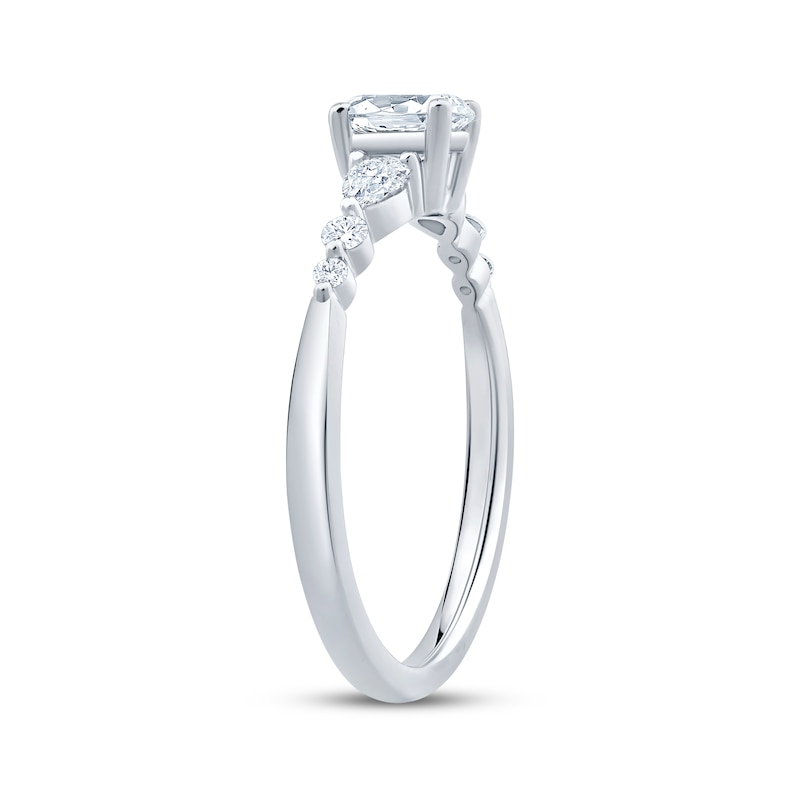 Main Image 2 of Now + Forever Lab-Grown Diamonds Oval-Cut & Pear-Shaped Three-Stone Engagement Ring 5/8 ct tw 14K White Gold