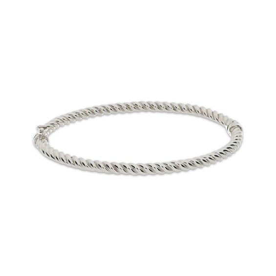 Reaura Twist Bangle Bracelet Repurposed 14K White Gold