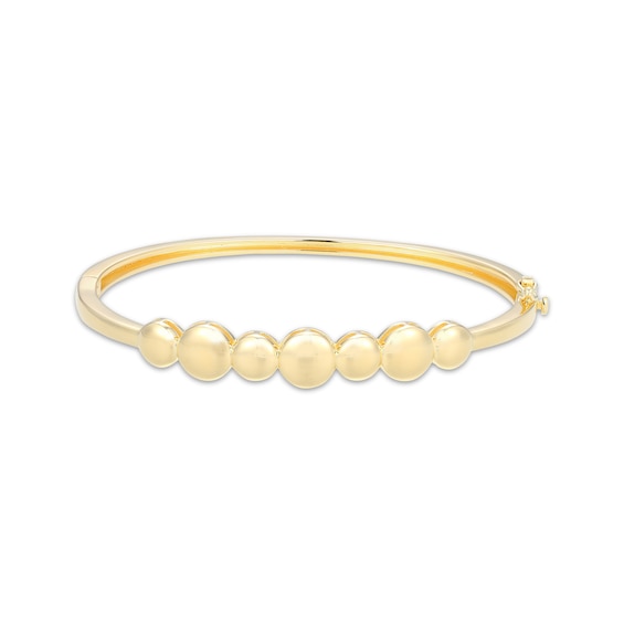 Disc Bangle Bracelet 18K Yellow Gold-Plated Sterling Silver 7.5"