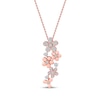 Thumbnail Image 1 of Diamond Flower Drop Necklace 1/4 ct tw 10K Rose Gold 18&quot;