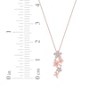 Thumbnail Image 5 of Diamond Flower Drop Necklace 1/4 ct tw 10K Rose Gold 18&quot;