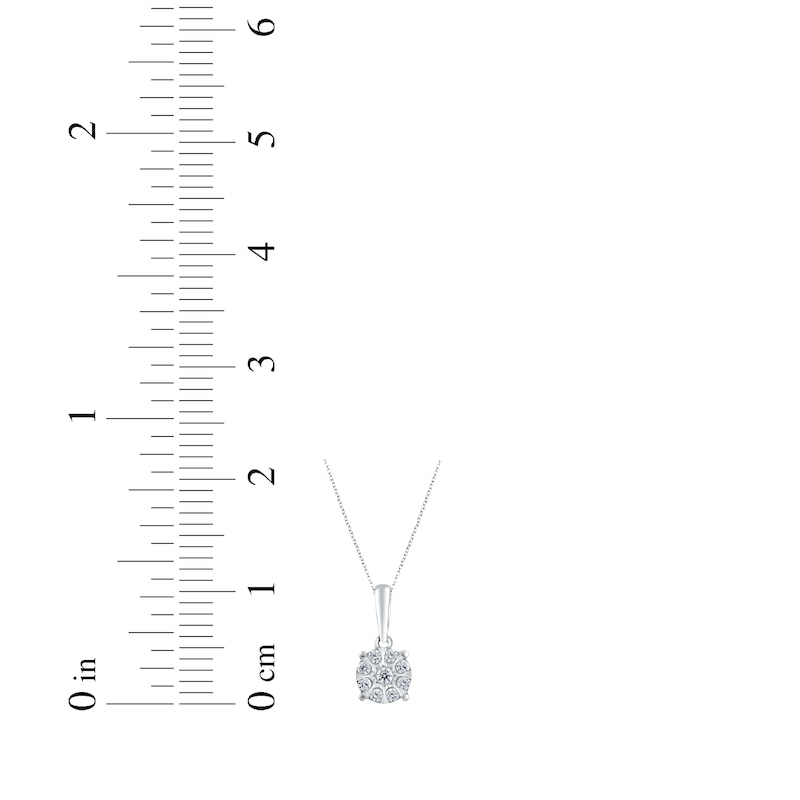 Main Image 4 of Multi-Diamond Circle Necklace 1/10 ct tw 10K White Gold 18"