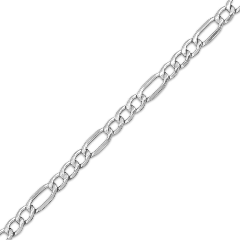 Main Image 2 of 3.5mm Figaro Chain Necklace Hollow 10K White Gold 22"