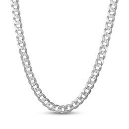 8.7mm Curb Chain Necklace Solid 10K White Gold 22"