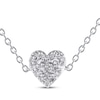 Thumbnail Image 1 of Multi-Diamond Heart Anklet 1/10 ct tw Sterling Silver 10&quot;