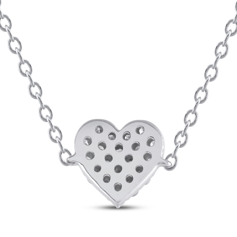 Main Image 2 of Multi-Diamond Heart Anklet 1/10 ct tw Sterling Silver 10&quot;