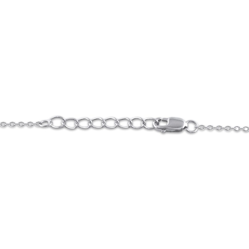 Main Image 3 of Multi-Diamond Heart Anklet 1/10 ct tw Sterling Silver 10&quot;