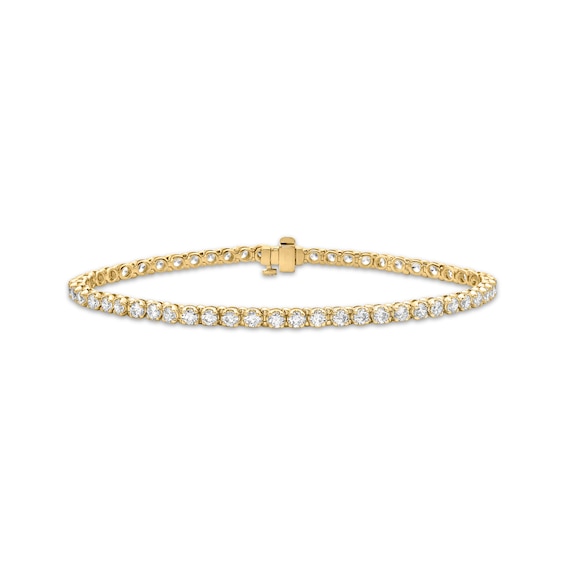 Men's Lab-Grown Diamond Tennis Bracelet 6 ct tw 10K Yellow Gold 8.5"