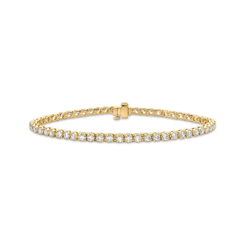 Main Image 1 of Men's Lab-Grown Diamond Tennis Bracelet 6 ct tw 10K Yellow Gold 8.5"