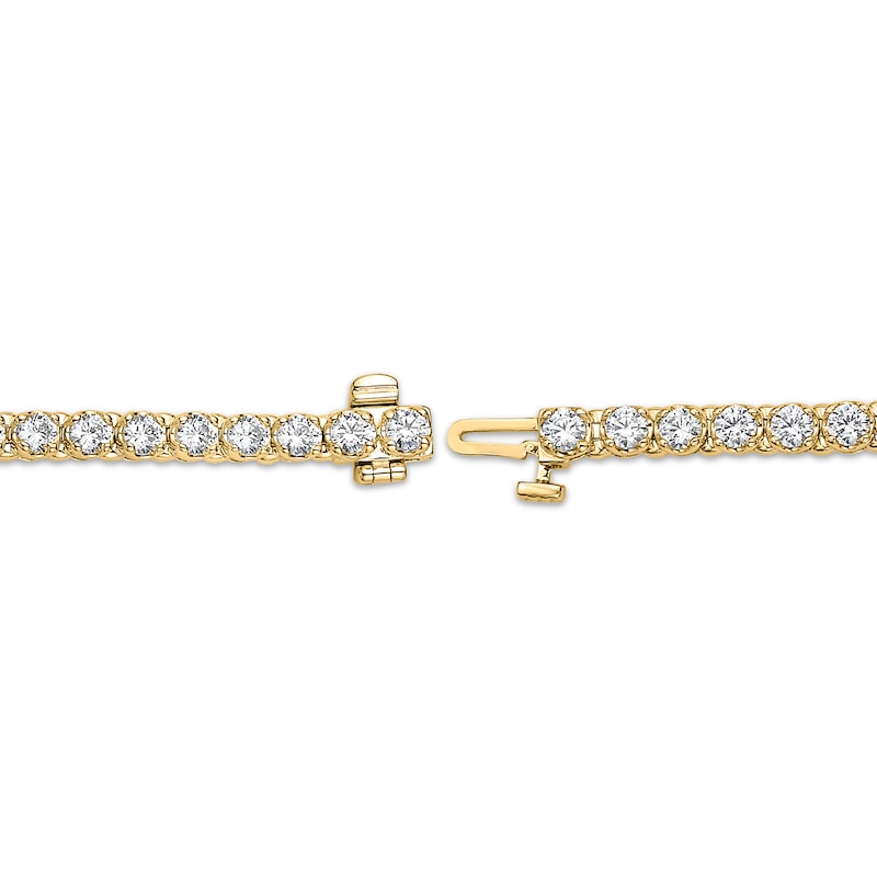 Main Image 3 of Men's Lab-Grown Diamond Tennis Bracelet 6 ct tw 10K Yellow Gold 8.5"