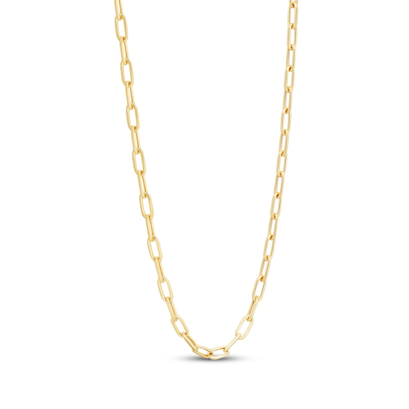 Main Image 1 of Charmed Memories Paperclip Chain Necklace 3.5mm Hollow 10K Yellow Gold 18&quot;