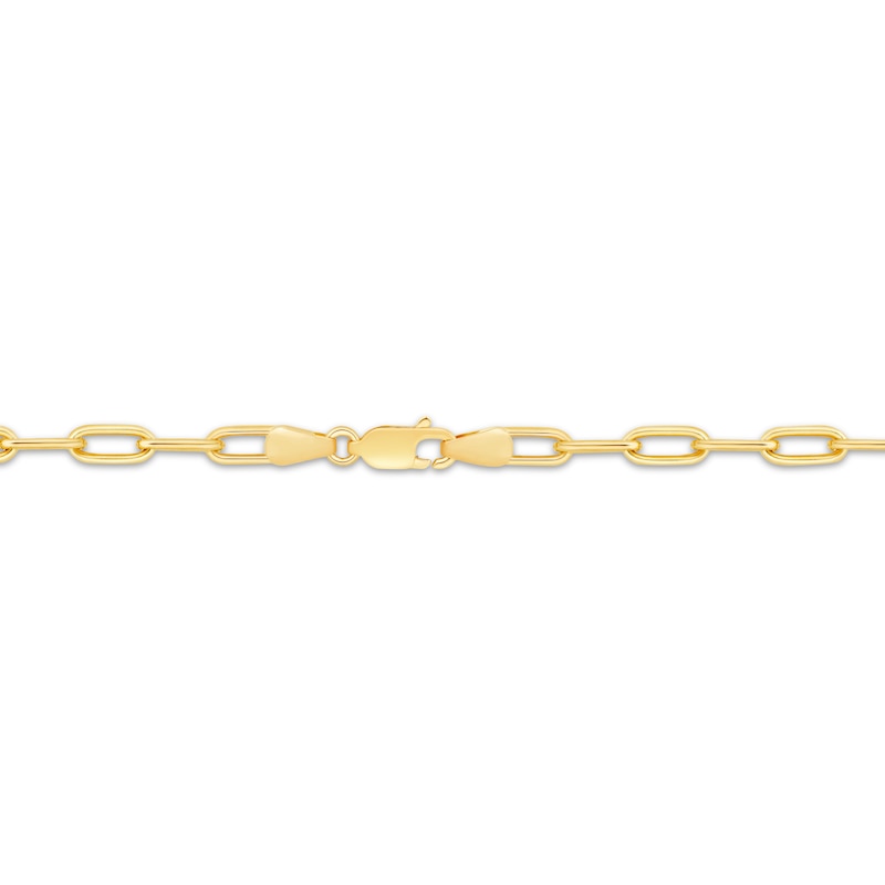 Main Image 3 of Charmed Memories Paperclip Chain Necklace 3.5mm Hollow 10K Yellow Gold 18&quot;