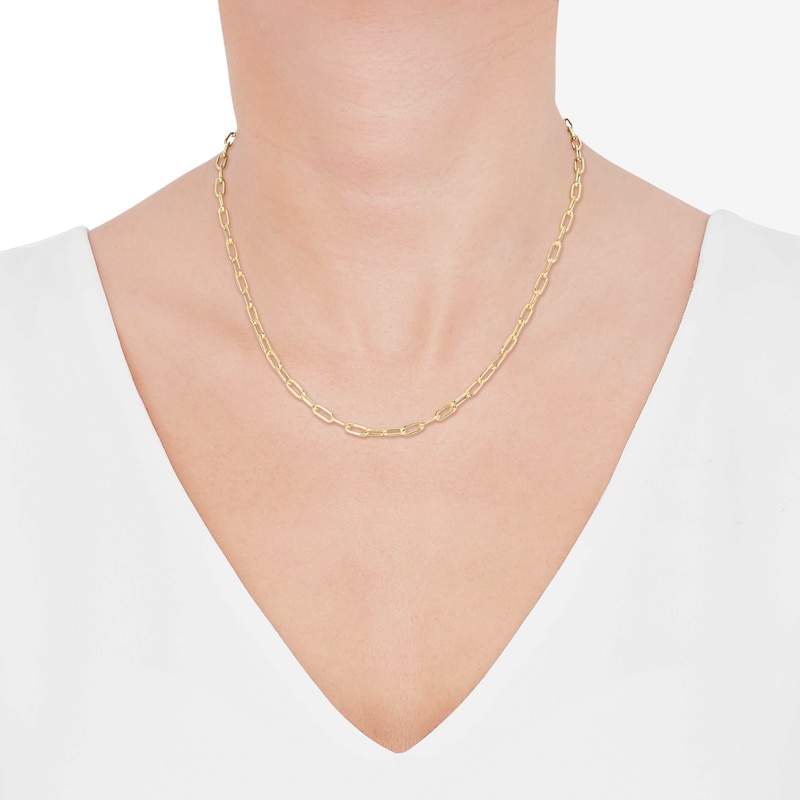 Main Image 4 of Charmed Memories Paperclip Chain Necklace 3.5mm Hollow 10K Yellow Gold 18&quot;