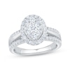 Thumbnail Image 1 of Now + Forever Multi-Diamond Oval Halo Engagement Ring 1 ct tw 14K White Gold