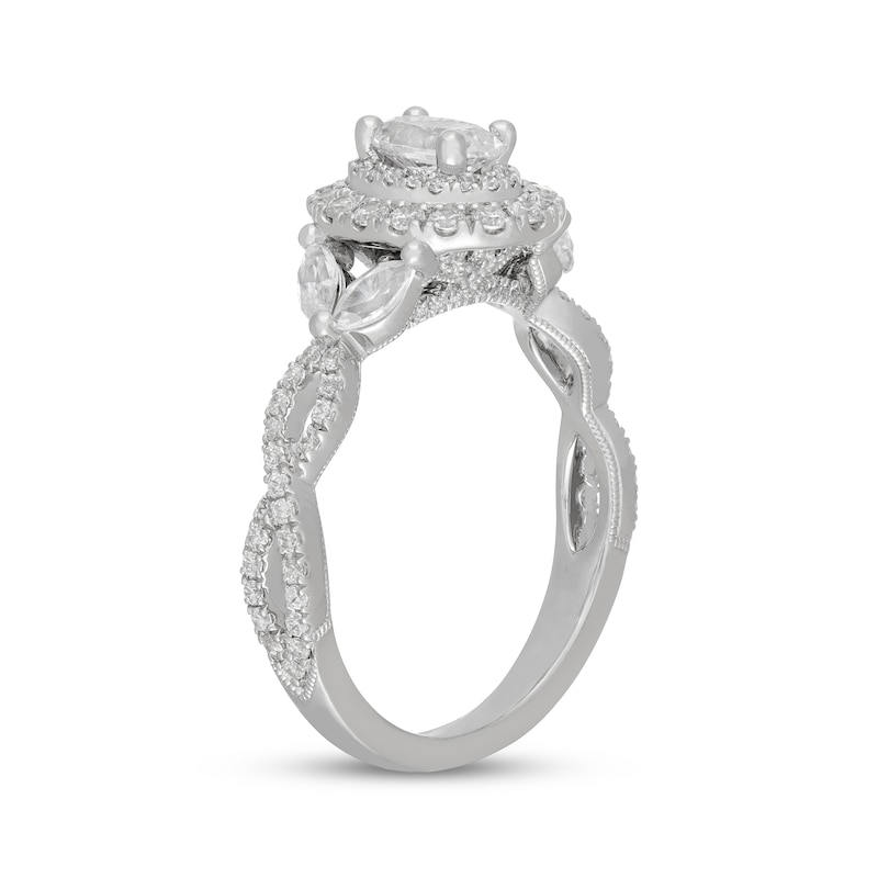 Main Image 2 of Neil Lane Premiere Oval-Cut Diamond Halo Engagement Ring 1-1/4 ct tw 14K White Gold