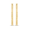 Thumbnail Image 2 of Diamond-Cut Oval Hoop Earrings 10K Yellow Gold