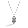 Thumbnail Image 1 of True Fans New York Jets 1/20 CT. T.W. Diamond Vertical Football Necklace in Sterling Silver