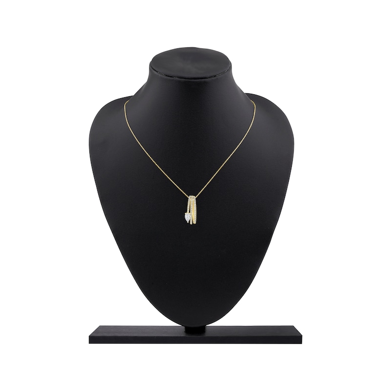 Main Image 5 of Pear-Shaped Diamond Three-Row Loop Necklace 1 ct tw 10K Yellow Gold 18"