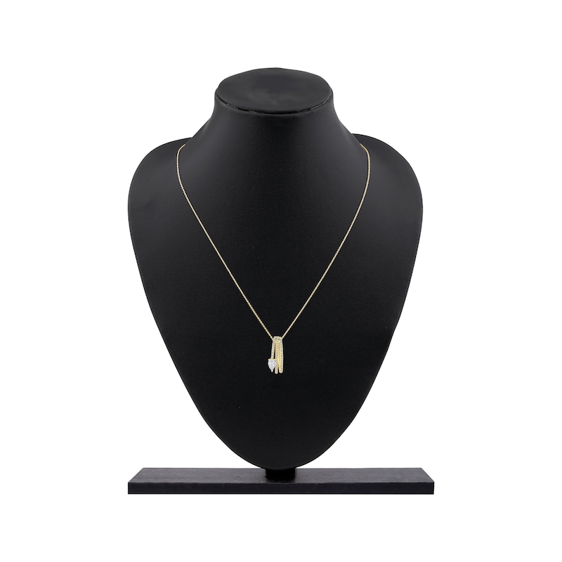 Main Image 6 of Pear-Shaped Diamond Three-Row Loop Necklace 1 ct tw 10K Yellow Gold 18"