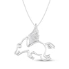 Thumbnail Image 1 of Diamond Flying Pig Silhouette Necklace 1/20 ct tw Sterling Silver 18&quot;