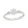 Thumbnail Image 1 of Diamond Flower Halo Promise Ring 1/6 ct tw Sterling Silver