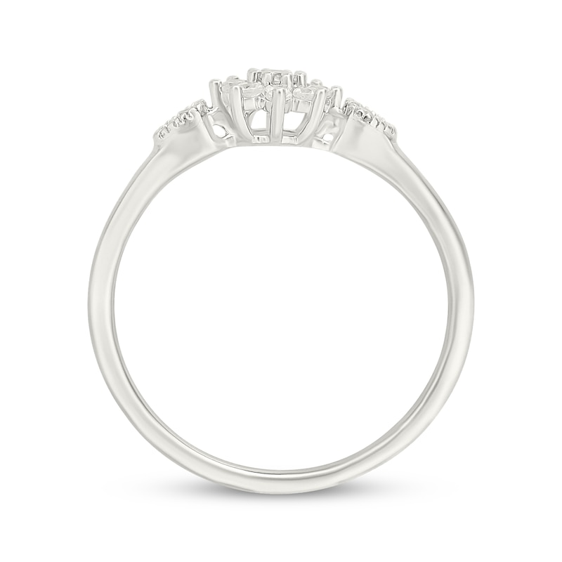 Main Image 3 of Diamond Flower Halo Promise Ring 1/6 ct tw Sterling Silver