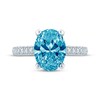 Thumbnail Image 4 of Monique Lhuillier Bliss Oval-Cut Blue & White Lab-Grown Diamond Engagement Ring 3-5/8 ct tw 18K White Gold