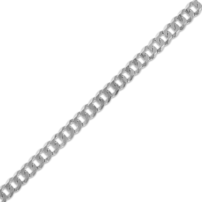 Main Image 1 of 8.6mm Flat Curb Chain Bracelet Solid Sterling Silver 8.5"