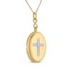 Thumbnail Image 2 of Diamond Oval Cross Locket Necklace 1/10 ct tw 10K Yellow Gold 18"