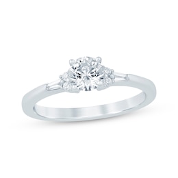 Now + Forever Lab-Grown Diamonds Round-Cut Engagement Ring 3/4 ct tw 14K White Gold
