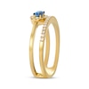 Thumbnail Image 2 of Le Vian Oval-Cut Blue Sapphire Ring 1/5 ct tw Diamonds 14K Honey Gold