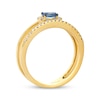 Thumbnail Image 3 of Le Vian Oval-Cut Blue Sapphire Ring 1/5 ct tw Diamonds 14K Honey Gold