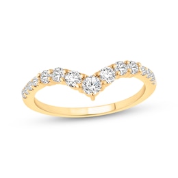 Now + Forever Lab-Grown Diamonds Graduated Chevron Anniversary Ring 1/2 ct tw 14K Yellow Gold