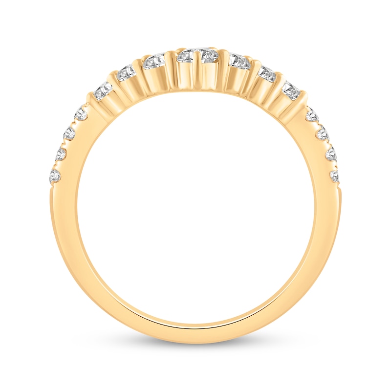 Main Image 3 of Now + Forever Lab-Grown Diamonds Graduated Chevron Anniversary Ring 1/2 ct tw 14K Yellow Gold