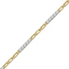 Thumbnail Image 2 of STUDIO BY KAY Lab-Grown Diamond & Rectangle Link Bracelet 1/4 ct tw 24K Yellow Gold Vermeil Sterling Silver 7"