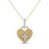 Thumbnail Image 1 of STUDIO BY KAY Diamond Sunburst Heart-Shaped Lock Necklace 1/10 ct tw 24K Yellow Gold Vermeil Sterling Silver 18"