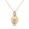 Thumbnail Image 2 of STUDIO BY KAY Diamond Sunburst Heart-Shaped Lock Necklace 1/10 ct tw 24K Yellow Gold Vermeil Sterling Silver 18"