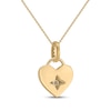 Thumbnail Image 3 of STUDIO BY KAY Diamond Sunburst Heart-Shaped Lock Necklace 1/10 ct tw 24K Yellow Gold Vermeil Sterling Silver 18"