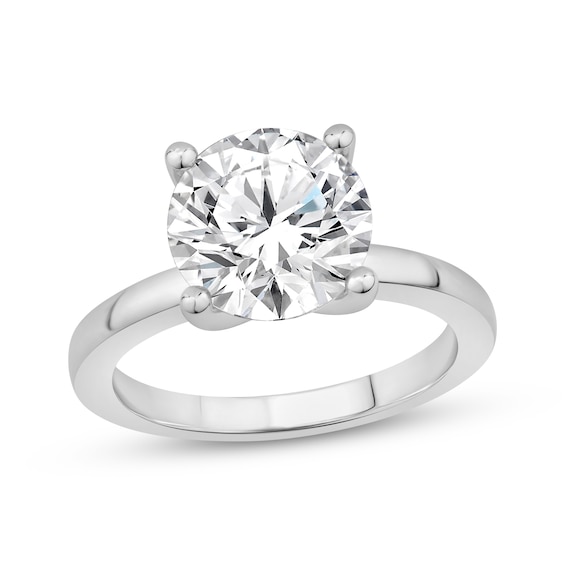 Lab-Grown Diamonds Round-Cut Solitaire Engagement Ring 4 ct tw 14K White Gold (F/VS2)