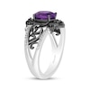 Thumbnail Image 2 of Disney Treasures The Nightmare Before Christmas Oval-Cut Amethyst & Diamond Ring 1/10 ct tw Sterling Silver