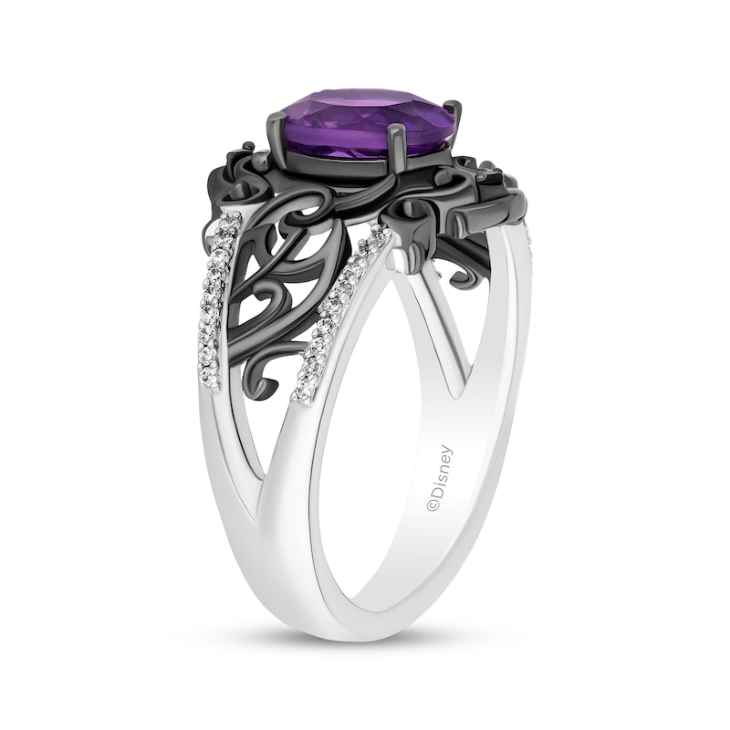 Main Image 2 of Disney Treasures The Nightmare Before Christmas Oval-Cut Amethyst & Diamond Ring 1/10 ct tw Sterling Silver