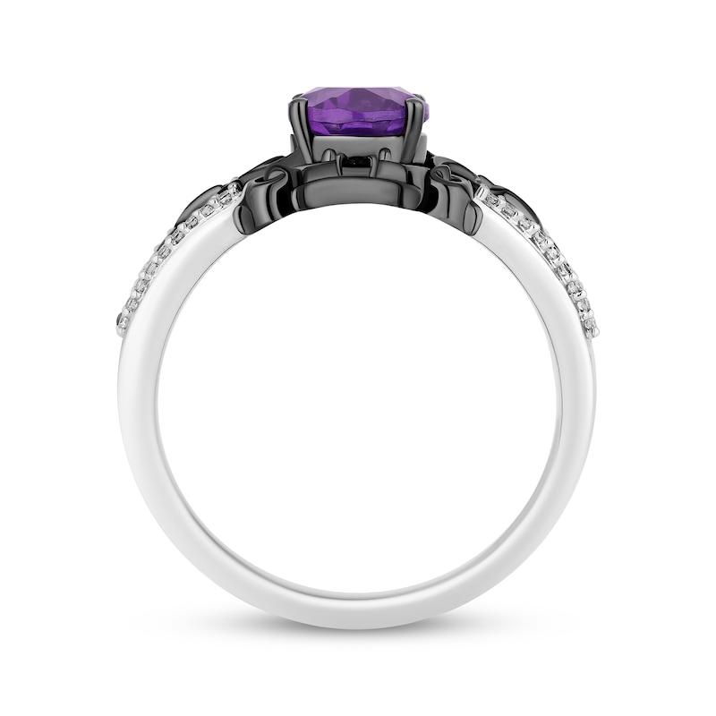 Main Image 3 of Disney Treasures The Nightmare Before Christmas Oval-Cut Amethyst & Diamond Ring 1/10 ct tw Sterling Silver