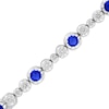 Thumbnail Image 2 of KAY Lab-Grown Diamonds & Blue Lab-Created Sapphire Station Bracelet 1-1/2 ct tw Sterling Silver 7.25"