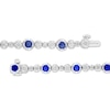 Thumbnail Image 3 of KAY Lab-Grown Diamonds & Blue Lab-Created Sapphire Station Bracelet 1-1/2 ct tw Sterling Silver 7.25"