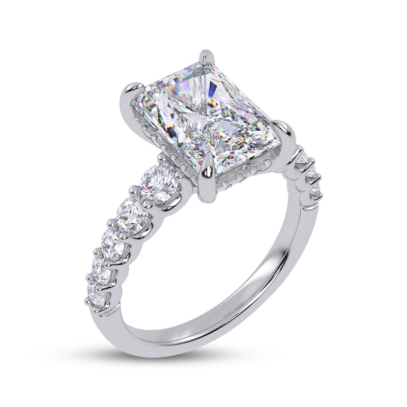Main Image 2 of Now + Forever Lab-Grown Diamonds Radiant-Cut Engagement Ring 3-3/4 ct tw 14K White Gold