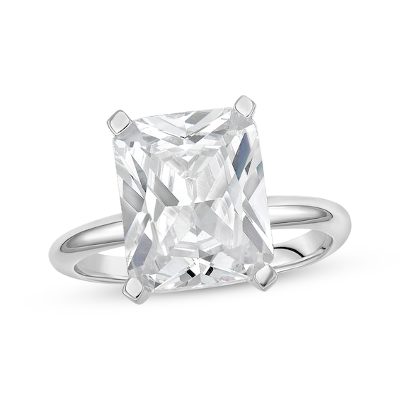 Lab-Grown Diamonds Radiant-Cut Solitaire Engagement Ring 4 ct tw 14K White Gold (F/SI2)