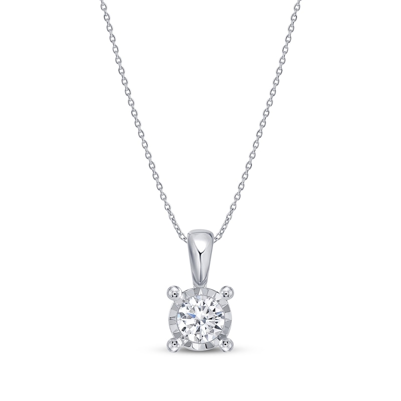 Main Image 2 of Radiant Reflections Round-Cut Lab-Grown Diamond Solitaire Gift Set 1 ct tw Sterling Silver (I/SI2)