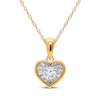 Thumbnail Image 1 of Radiant Reflections Round-Cut Diamond Heart-Shaped Solitaire Necklace 1/8 ct tw 10K Yellow Gold 18" (J/I3)