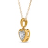 Thumbnail Image 2 of Radiant Reflections Round-Cut Diamond Heart-Shaped Solitaire Necklace 1/8 ct tw 10K Yellow Gold 18" (J/I3)