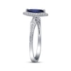 Thumbnail Image 2 of Marquise-Cut Natural Blue Sapphire & Diamond Ring 1/6 ct tw 10K White Gold